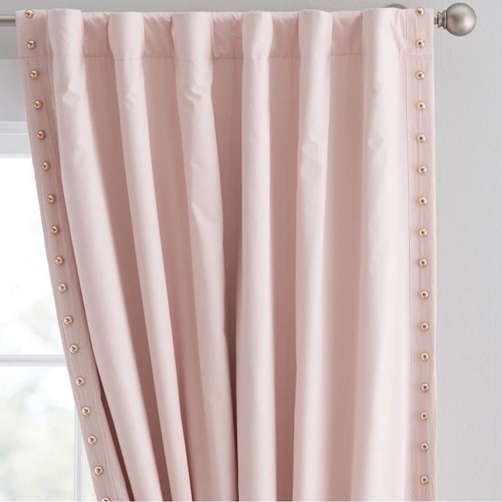 Emily & Merritt Pink Curtain with Studded  Blackout Curtain 96